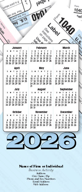 Tax Form Themed Calendar